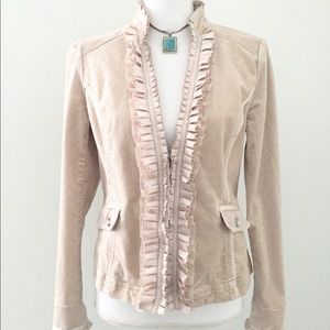 Soft velvet nude blazer jacket medium
